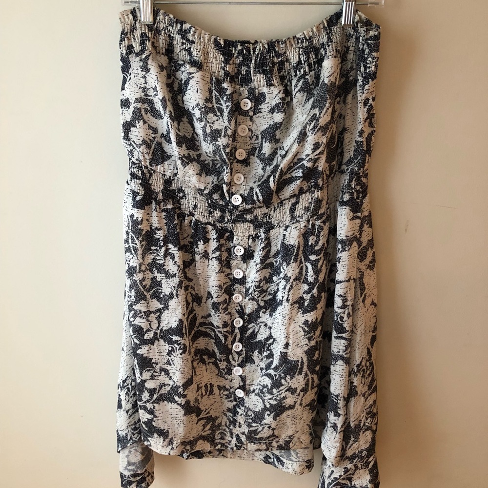 Strapless Floral Dress